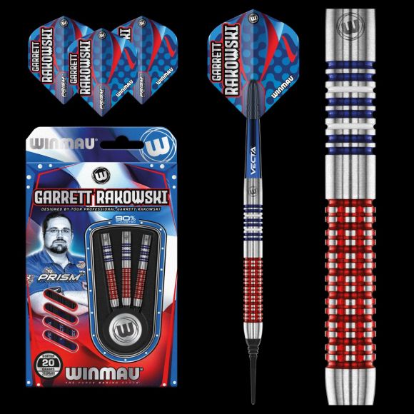 WINMAU GARRETT RAKOWSKI SOFT TIP DARTS - 20GM